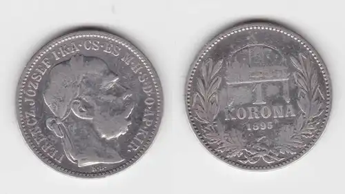 1 Krone Silber Münze Österreich Ungarn 1895 (113282)