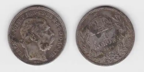 1 Krone Silber Münze Ungarn 1894 (119946)
