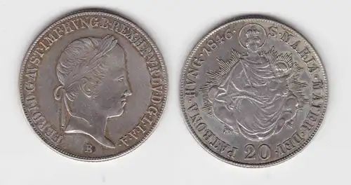 20 Kreuzer Silber Münze Ungarn 1846 (117044)