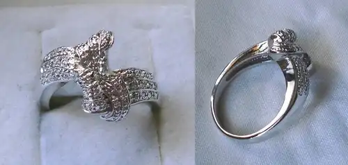 kreativer 925er Sterling Silber Ring mit abstraktem Design Schleife? (118517)