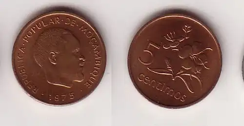 5 Centimos Kupfer Münze Mosambik Moçambique 1975 (109367)