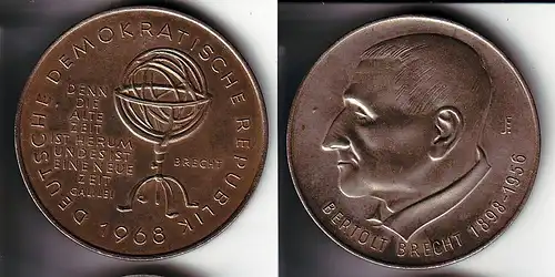 DDR Medaille Bertholt Brecht 1898-1956 (113865)