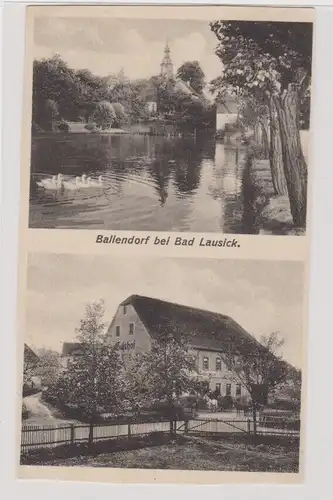 99445 AK Ballendorf bei Bad Lausick - Gasthof, Kirche, Teich 1930