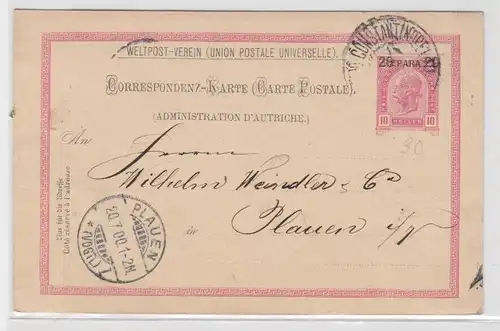 03385 Ganzsachen Postkarte Österreichische Post 20 Para Constantinopel 1900