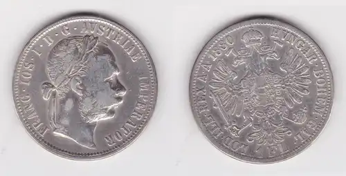 1 Gulden Silber Münze Österreich 1880 ss (136673)