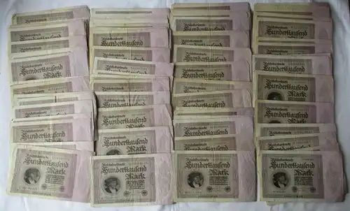 Sammlung mit 100 Banknoten 100000 Mark 1922 Ro. 82d (133748)