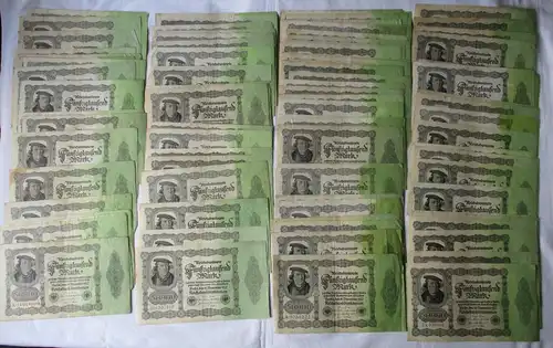 Sammlung mit 100 Banknoten 50000 Mark 1922 Ro. 79 (139462)