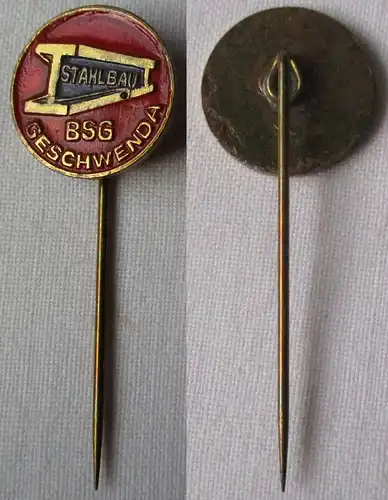 DDR Sport Anstecknadel Mitgliedsabzeichen BSG Stahlbau Geschwenda (145623)