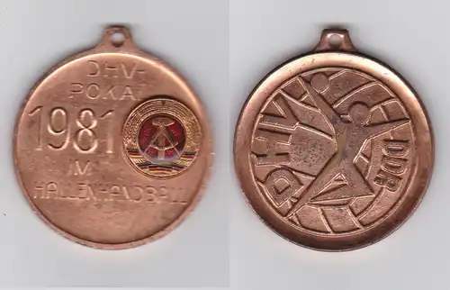 DDR Medaille DHV Pokal im Hallenhandball 1981 Stufe Bronze (124471)