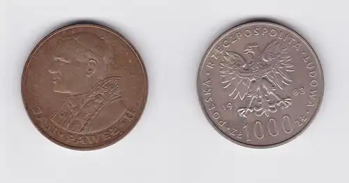 1000 Zloty Silber Münze Polen Pabst Johannes Paul II 1983 (120176)