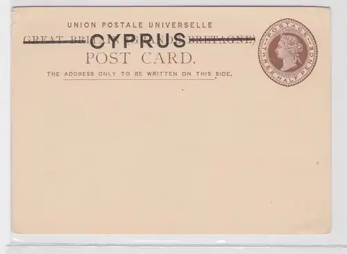 38584 seltener Ganzsachen Postkarte Zypern Cyprus 3 1/2 Pence um 1900 Überdruck