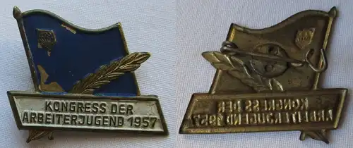 DDR FDJ Abzeichen Kongress der Arbeiterjugend 1957 (111377)