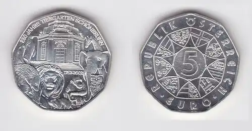 5 Euro Silber Münze Österreich 2002 250 J. Tiergarten Schloss Schönbrunn(155865)