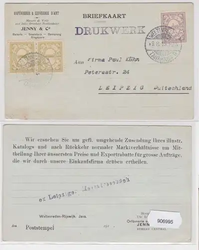 906995 Postkarte Zudruck Ordèverie & Cuivrerie d'Art Jenny & Co Weltevreden 1919