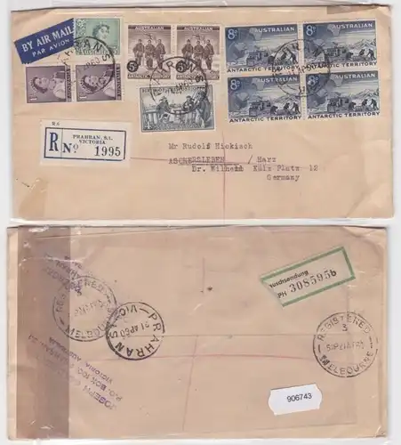 906743 R-Brief Prahran Victoria Australisches Antarktis Gebiet nach Aschersleben