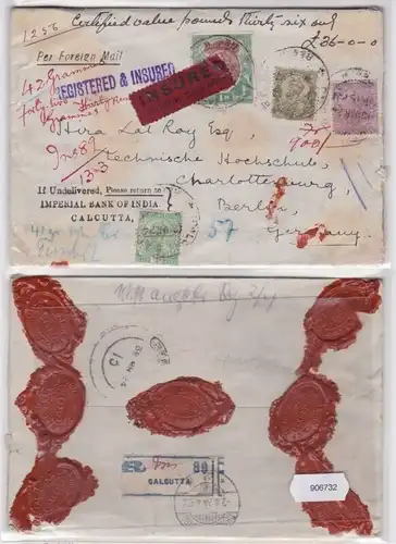 906732 R-Brief Imperial Bank of India Calcutta an TU Charlottenburg Berlin 1924