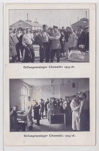 53209 Mehrbild Ak Gefangenenlager Chemnitz 1914/16