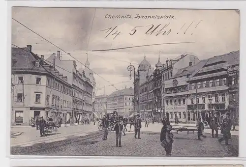 903528 Ak Chemnitz Johannisplatz mit Verkehr 1911