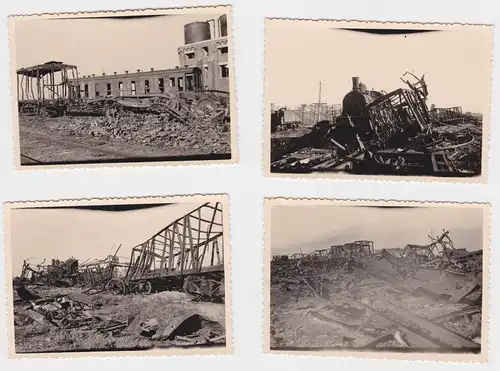 903798 4 Original Fotos zerstörter Bahnhof Lyman Liman in Russland im 2.Wk 1942