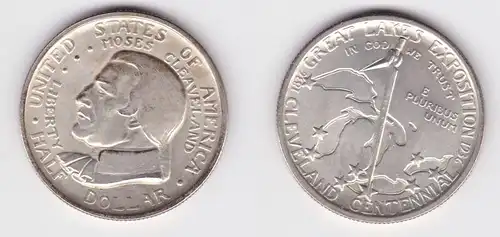 1/2 Dollar Silber Münze USA Cleveland Centennial 1936 vz (108003)