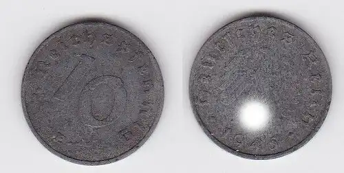 10 Reichspfennig Zink Münze 3.Reich 1945 E Jäger 371 (130052)