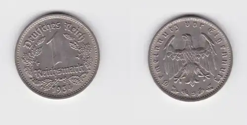 1 Mark Nickel Münze 3.Reich 1934 D, Jäger 354 (137388)