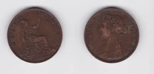 1/2 Penny Bronze Münze Großbritannien Britannia Victoria 1885 (130621)