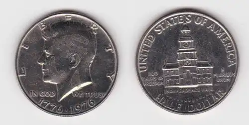 1/2 Dollar Silber Münze USA 1776-1976 Independence Hall 200J. Frieden (124985)