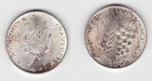 500 Lire Silber Münze Vatikan 1972 (101184)