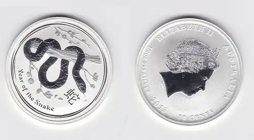 50 Cent Silber Münze Australien Jahr der Schlange 1/2 Unze Silber 2013 (131463)