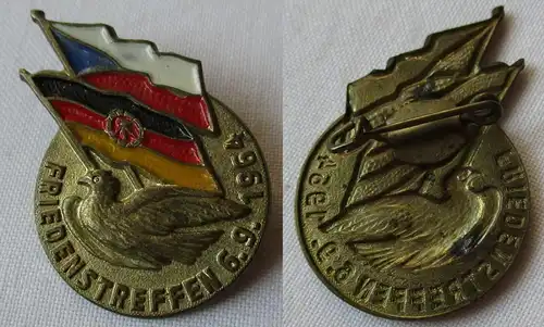 seltenes  DDR Abzeichen Friedenstreffen DDR CSSR 6.9.1964 mit Taube (150352)