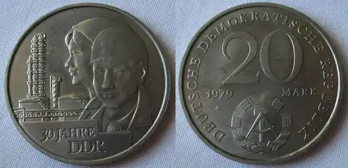 DDR Gedenk Münze 20 Mark 30.Jahrestag der DDR 1979 vz/f.Stgl.(145149)