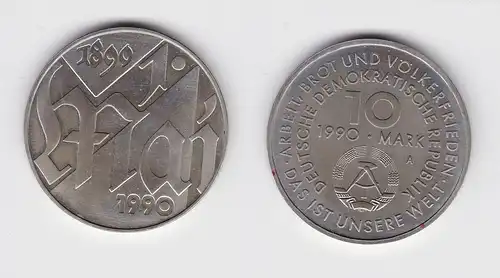 DDR Gedenk Münze 10 Mark 100.Jahre 1.Mai Feiertag 1990 (148788)
