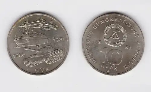 DDR Gedenk Münze 10 Mark 25 Jahre Nationale Volksarmee NVA 1981 Stgl. (148792)