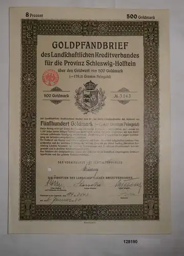 500 Goldmark Pfandbrief Landschaftlicher Kreditverband Schleswig-Holst. (128190)
