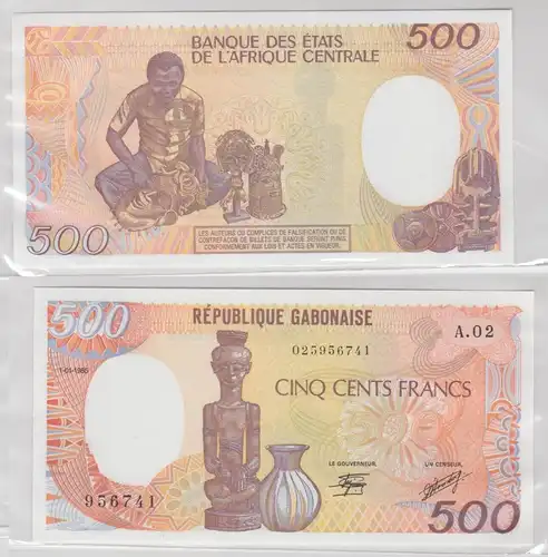 500 Franc Banknote République Gabonaise Gabun 1985 Kassenfrisch UNC (138234)