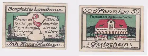 50 Pfennig Banknote Notgeld Borgfelder Landhaus Bremen o.D. (1921) (121316)