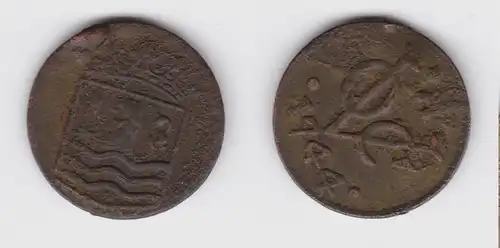 1 Duit Bronze Münze Niederlande Provinz Seeland 1744 (137781)