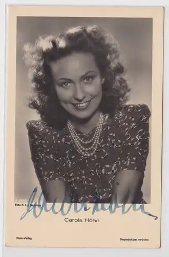 65895 Autograph Karte Film Star Schauspielerin Carola Höhn um 1940
