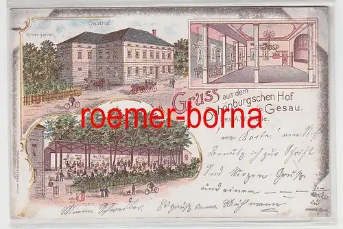 77761 Ak Lithographie Gruß aus dem Schönburgschen Hof in Gesau 1899