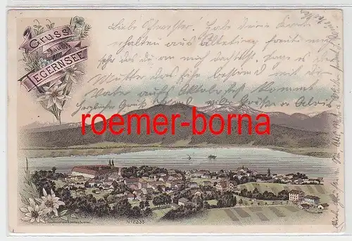 76912 Ak Lithografie Gruss aus Tegernsee 1900