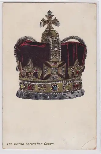 90988 Künstler AK The british Coronation Crown - britische Krönungskrone um 1910