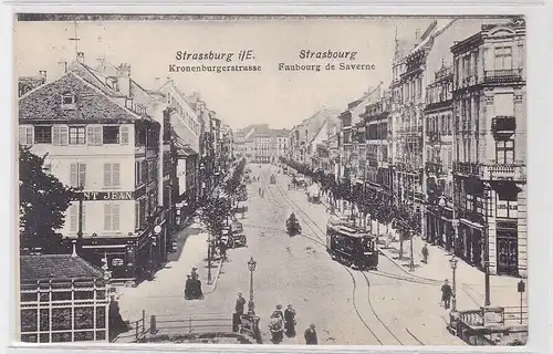 61131 Feldpost Ak Strassburg im Elsass Kronenburgstrasse 1907