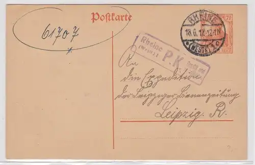 97896 DR Ganzsachen Postkarte P110 Rheine (Westf.) 1 P.K. geprüft und befördert