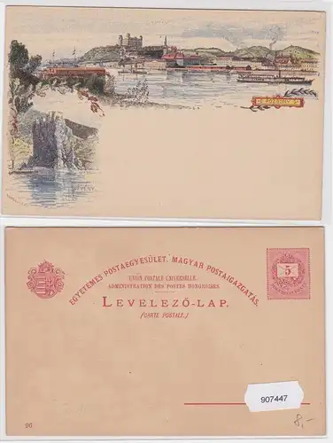 907447 Lithografie Ganzsache Ungarn - Pozsony (Bratislava) Dévény (Devín)