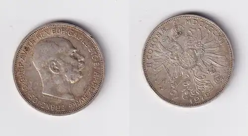 2 Kronen Silber Münze Österreich 1912 f.vz (161407)