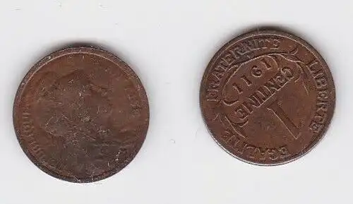 1 Centimes Kupfer Münze Frankreich 1911 (130695)