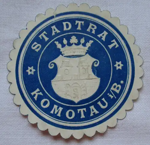 seltene Vignette Siegelmarke Stadtrat Komotau i/B. (124928)