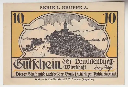 10 Pfennig Gutschein der Leuchtenburg Wirtschaft  (100365)