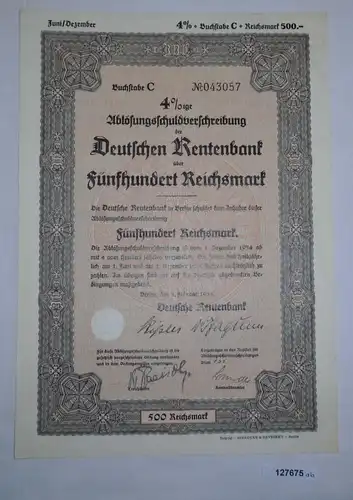 500 Reichsmark Deutsche Rentenbank Berlin 1.Februar 1935 (127675)